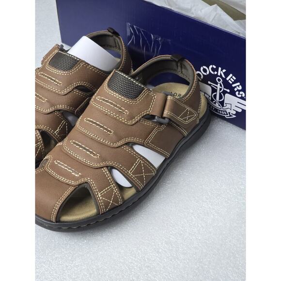 Men's Sandals Dockers Searose Sandal Rust / Brown Size 7M New In Box - Picture 4 of 7